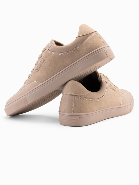 Ombre Clothing Scarpe monocromatiche da uomo in stile streetwear beige Ombre Clothing