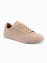 Ombre Clothing Scarpe monocromatiche da uomo in stile streetwear beige Ombre Clothing