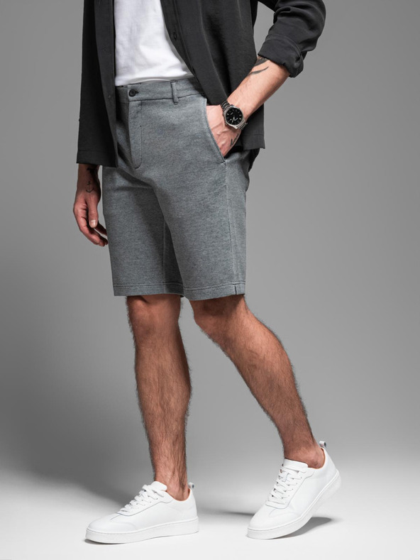 Ombre Clothing Pantaloncini da ginnastica da uomo in cotone BASIC grigio Ombre Clothing