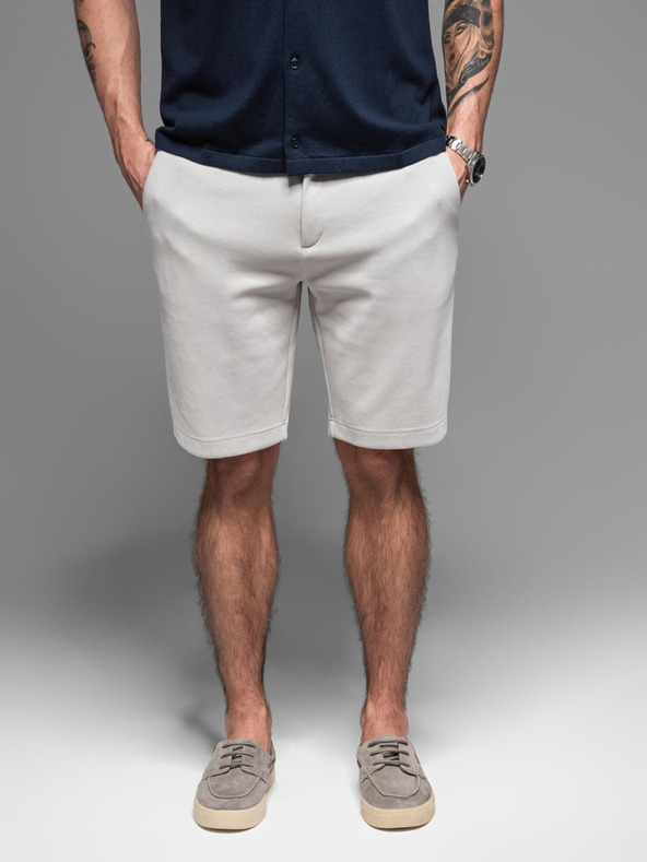 Ombre Clothing Pantaloncini da ginnastica da uomo in cotone BASIC grigio Ombre Clothing