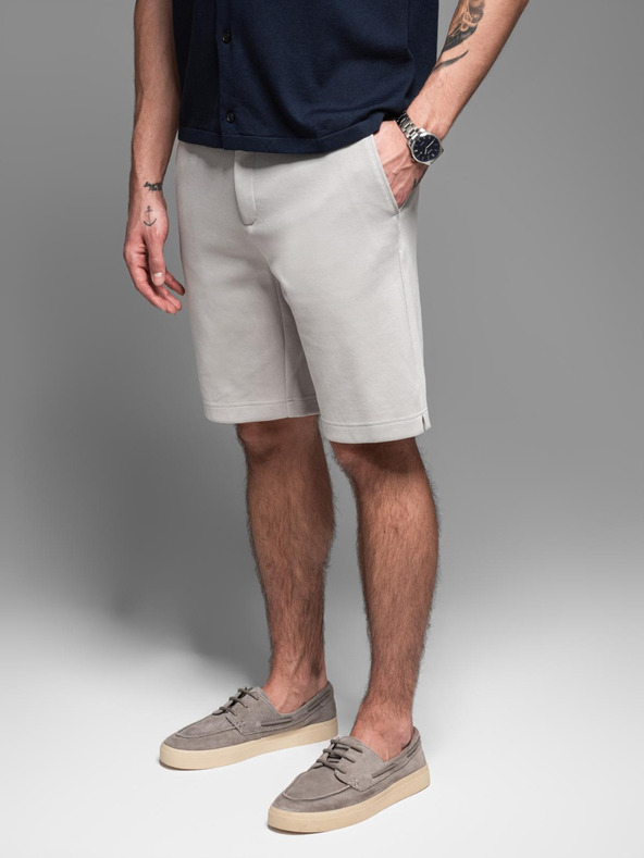 Ombre Clothing Pantaloncini da ginnastica da uomo in cotone BASIC grigio Ombre Clothing