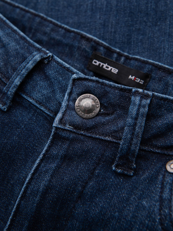 Ombre Clothing Jeans classici lavati da uomo REGULAR FIT Blu Ombre Abbigliamento