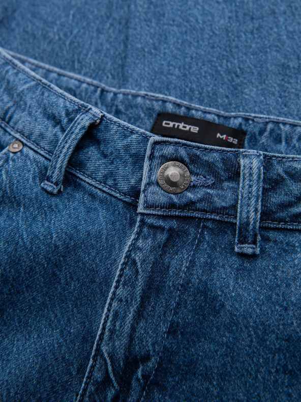 Ombre Clothing Jeans classici lavati da uomo REGULAR FIT Blu Ombre Abbigliamento