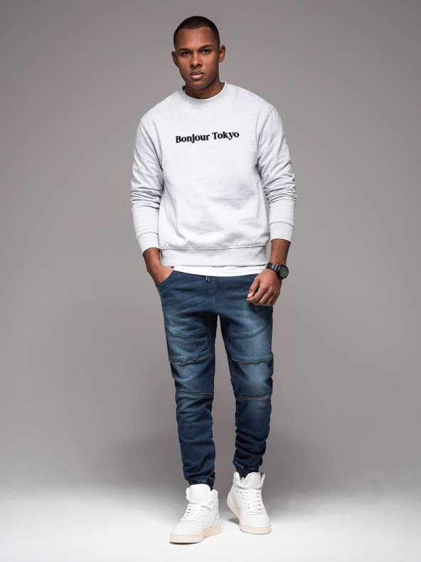 Ombre Clothing Pantaloni JOGGERY da uomo con tasche cargo con zip blu Ombre Clothing