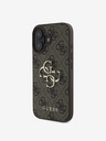 Guess Cover posteriore con logo in metallo Guess PU 4G per iPhone 16 Plus Marrone