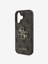 Guess Cover posteriore con logo in metallo Guess PU 4G per iPhone 16 Plus Marrone