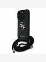 Guess Guess PU 4G Metal Logo Crossbody Strap Back Cover per iPhone 16 Pro Max Nero