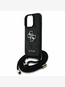 Guess Guess PU 4G Metal Logo Crossbody Strap Back Cover per iPhone 16 Pro Max Nero