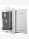 Guess Guess PU 4G Metal Logo Crossbody Strap Back Cover per iPhone 16 Nero