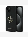 Guess Guess PU Grained 4G Metal Logo Back Cover per iPhone 14 Nero