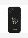Guess Guess PU Grained 4G Metal Logo Back Cover per iPhone 14 Nero