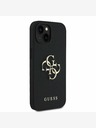 Guess Guess PU Grained 4G Metal Logo Back Cover per iPhone 14 Nero