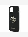 Guess Guess PU Grained 4G Metal Logo Back Cover per iPhone 14 Nero