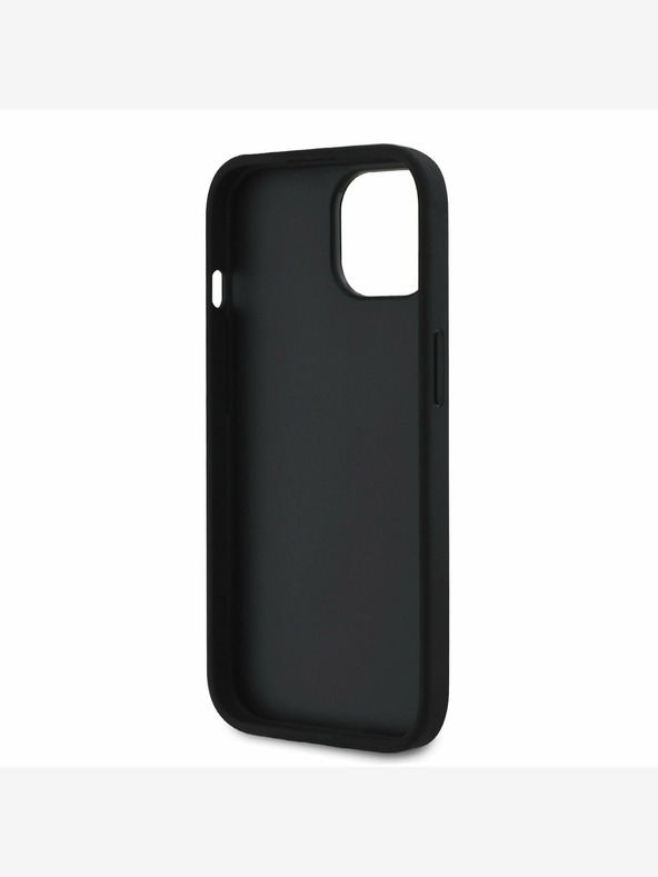 Guess Guess PU Grained 4G Metal Logo Back Cover per iPhone 14 Nero