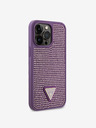 Guess Guess Strass Triangolo Logo Metallo Cover per iPhone 15 Pro Max Viola