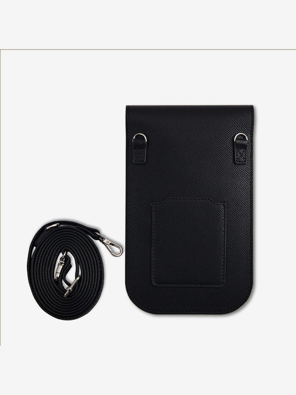 Guess Guess PU Grained Triangle Logo Borsa telefonica nera