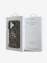 Guess Guess PU 4G Logo in metallo Custodia posteriore per iPhone 16 Marrone