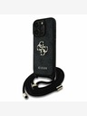 Guess Guess PU 4G Metal Logo Crossbody Strap Back Cover per iPhone 15 Pro Max Nero