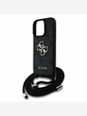 Guess Guess PU 4G Metal Logo Crossbody Strap Back Cover per iPhone 15 Pro Max Nero