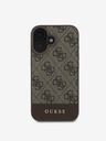 Guess Guess PU 4G Stripe Back Cover per iPhone 16 Marrone