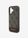 Guess Guess PU 4G Stripe Back Cover per iPhone 16 Marrone