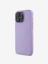 Guess Cover posteriore MagSafe con logo classico a grana grossa Guess PU per iPhone 16 Pro Max Viola