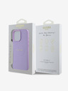 Guess Cover posteriore MagSafe con logo classico a grana grossa Guess PU per iPhone 16 Pro Max Viola