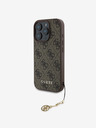 Guess Cover posteriore con charm Guess 4G per iPhone 16 Pro Tone on Tone Brown