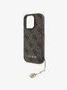 Guess Cover posteriore con charm Guess 4G per iPhone 16 Pro Tone on Tone Brown