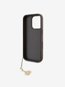 Guess Cover posteriore con charm Guess 4G per iPhone 16 Pro Tone on Tone Brown