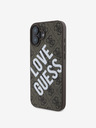 Guess Custodia posteriore MagSafe Guess PU 4G Big Love Logo in pelle per iPhone 16 Marrone