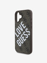 Guess Custodia posteriore MagSafe Guess PU 4G Big Love Logo in pelle per iPhone 16 Marrone