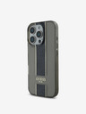 Guess Guess IML Middle 4G Cover posteriore a righe per iPhone 16 Pro Max Nero