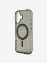 Guess Custodia posteriore MagSafe con anello di strass Guess IML per iPhone 16 nero
