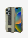 Guess Guess IML Middle 4G Stripe Back Cover per iPhone 16 Pro Brown