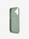 Guess Custodia posteriore MagSafe con logo classico in grana Guess PU per iPhone 16 verde
