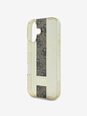 Guess Guess IML Middle 4G Cover posteriore a righe per iPhone 16 Brown