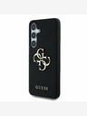 Guess Guess PU Grained 4G Logo Cover posteriore in metallo per Samsung Galaxy S25+ Nero