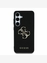 Guess Guess PU Grained 4G Logo Cover posteriore in metallo per Samsung Galaxy S25+ Nero