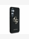 Guess Guess PU Grained 4G Logo Cover posteriore in metallo per Samsung Galaxy S25+ Nero