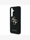 Guess Guess PU Grained 4G Logo Cover posteriore in metallo per Samsung Galaxy S25+ Nero