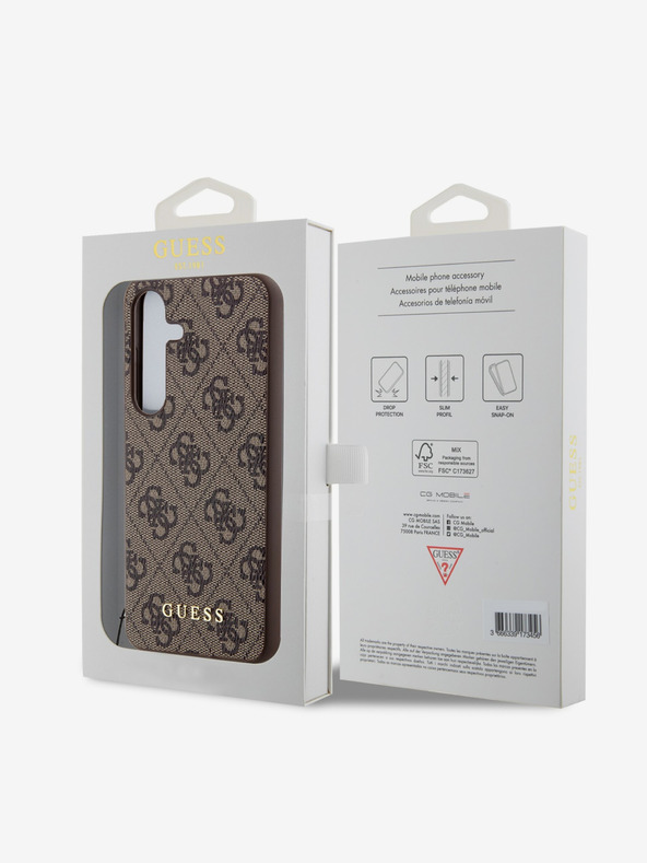 Guess Custodia posteriore Guess 4G Charm per Samsung Galaxy S24 Marrone