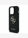 Guess Guess PU Grained 4G Metal Logo Back Cover per iPhone 14 Pro Nero