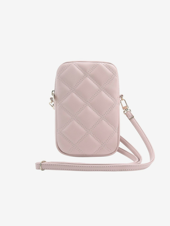 Guess Guess PU trapuntato 4G metallo Logo borsa del telefono con cerniera rosa