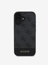 Guess Guess PU 4G Cover posteriore a righe per iPhone 16 Grigio