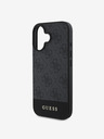 Guess Guess PU 4G Cover posteriore a righe per iPhone 16 Grigio