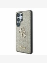 Guess Guess PU Logo fisso 4G in metallo Back Cover per Samsung Galaxy S25 Ultra Oro