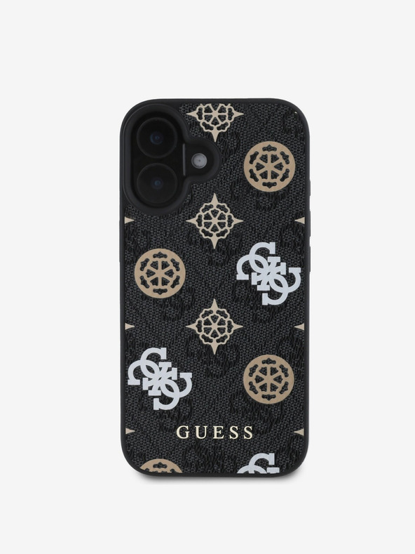 Guess Cover posteriore MagSafe Guess PU 4G Peony per iPhone 16 nero