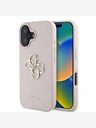 Guess Guess PU Grained 4G Metal Logo Custodia posteriore per iPhone 16 Rosa