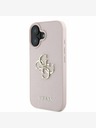 Guess Guess PU Grained 4G Metal Logo Custodia posteriore per iPhone 16 Rosa